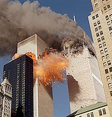 BOTH TOWERS ON FIRE